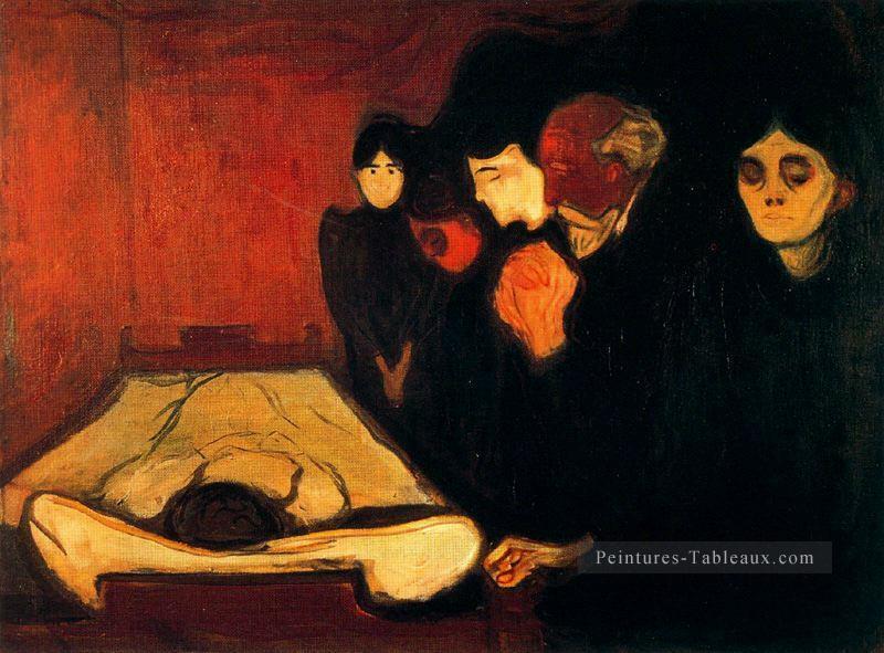 par la fièvre lit de mort 1893 Edvard Munch Peintures à l'huile
